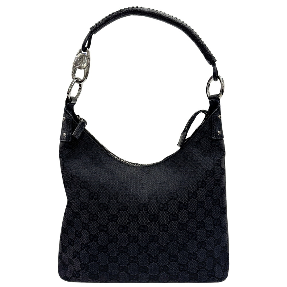 GUCCI Authentic Black Canvas Shoulder Bag - Picture 2 of 13